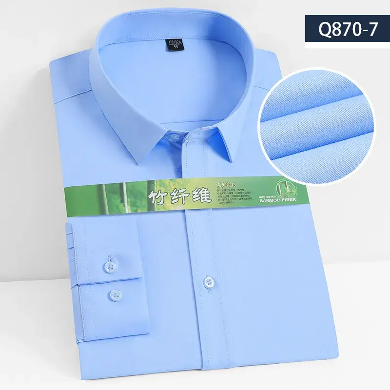 Men's Lavender Bamboo Fiber Long Sleeve Shirt A350-2 - Image 6