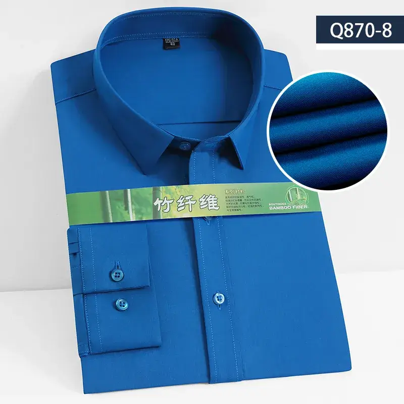 Men's Lavender Bamboo Fiber Long Sleeve Shirt A350-2 - Image 7