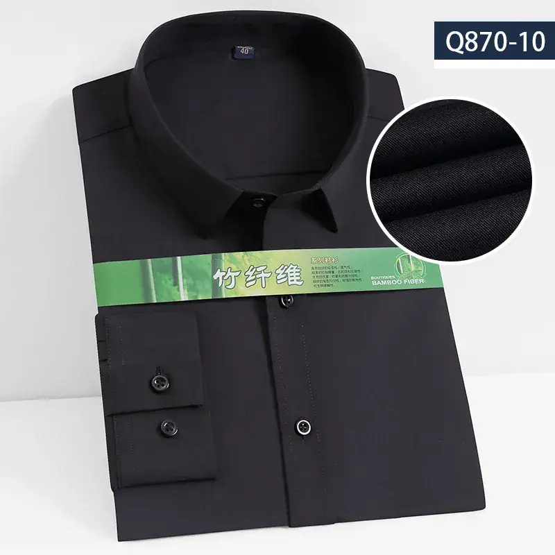 Men's Lavender Bamboo Fiber Long Sleeve Shirt A350-2 - Image 9
