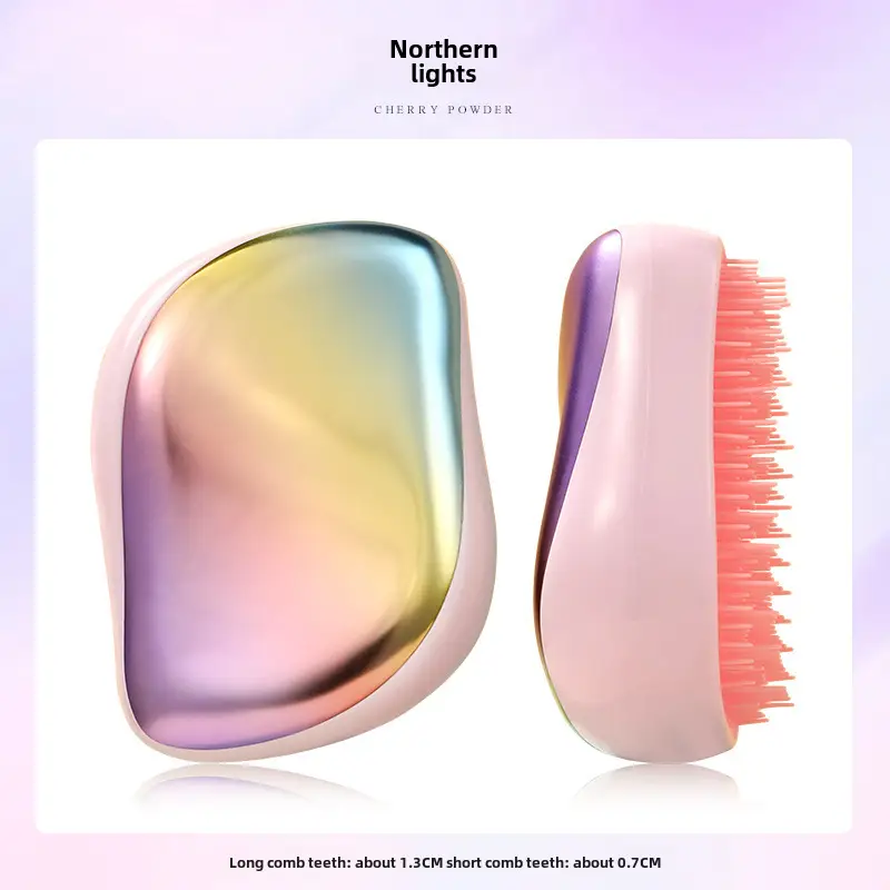 Women's Long Hair Tt Comb Portable Anti-Knot Hairbrush Head Scalp Massage Electroplated Princess Comb - Image 7