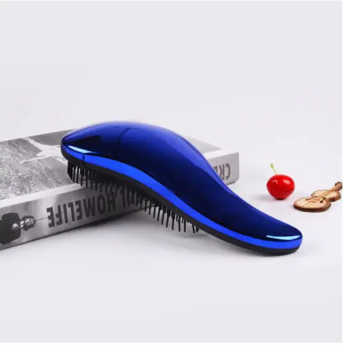 Women's Long Hair Tt Comb Portable Anti-Knot Hairbrush Head Scalp Massage Electroplated Princess Comb - Image 9
