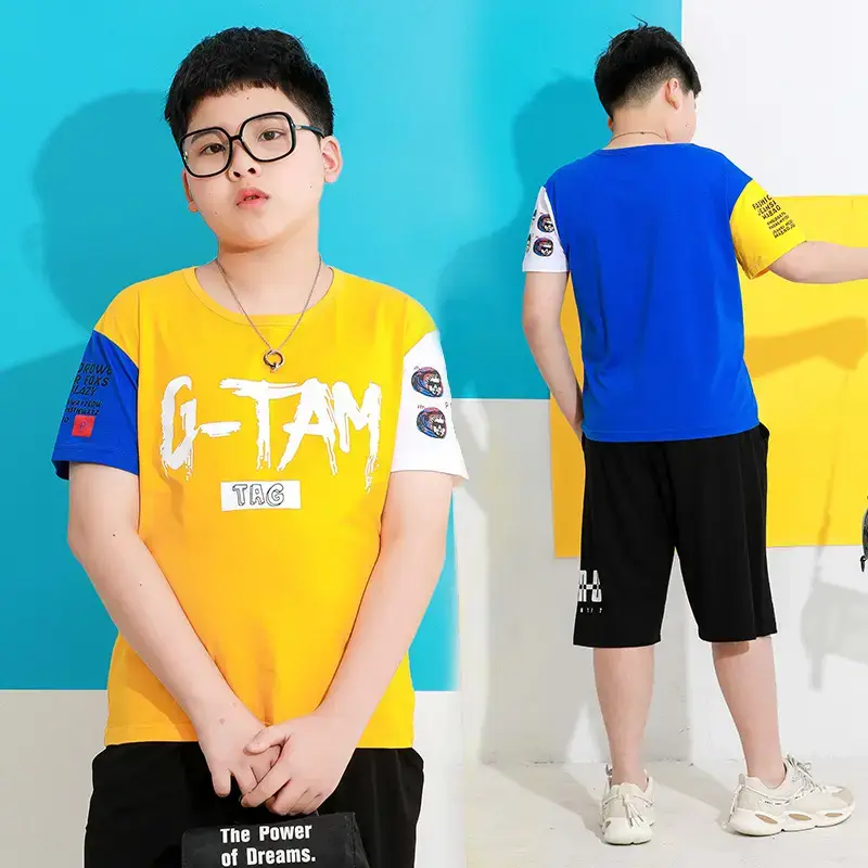 Big Boys Cotton T-Shirt 2021 Summer Loose Fit - Image 7