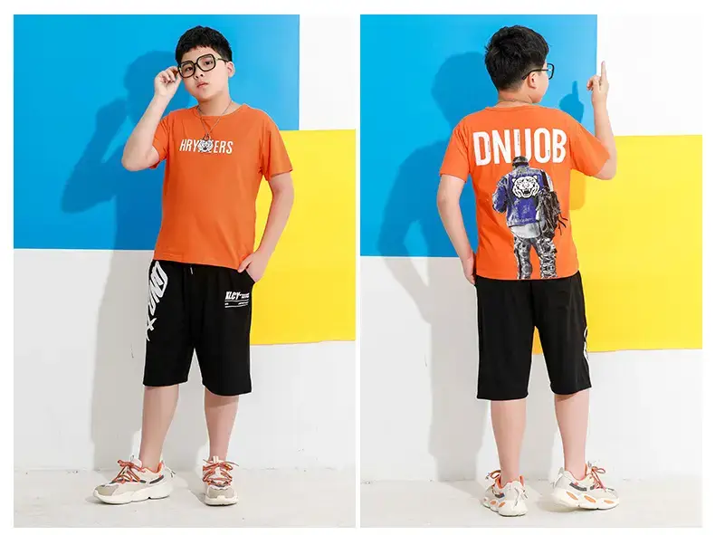 Fat Men Black Graphic Shorts Set Medium to XL - Image 2