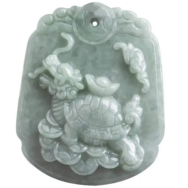 Jadeite Dragon Turtle Pendant for Men Women - Image 5