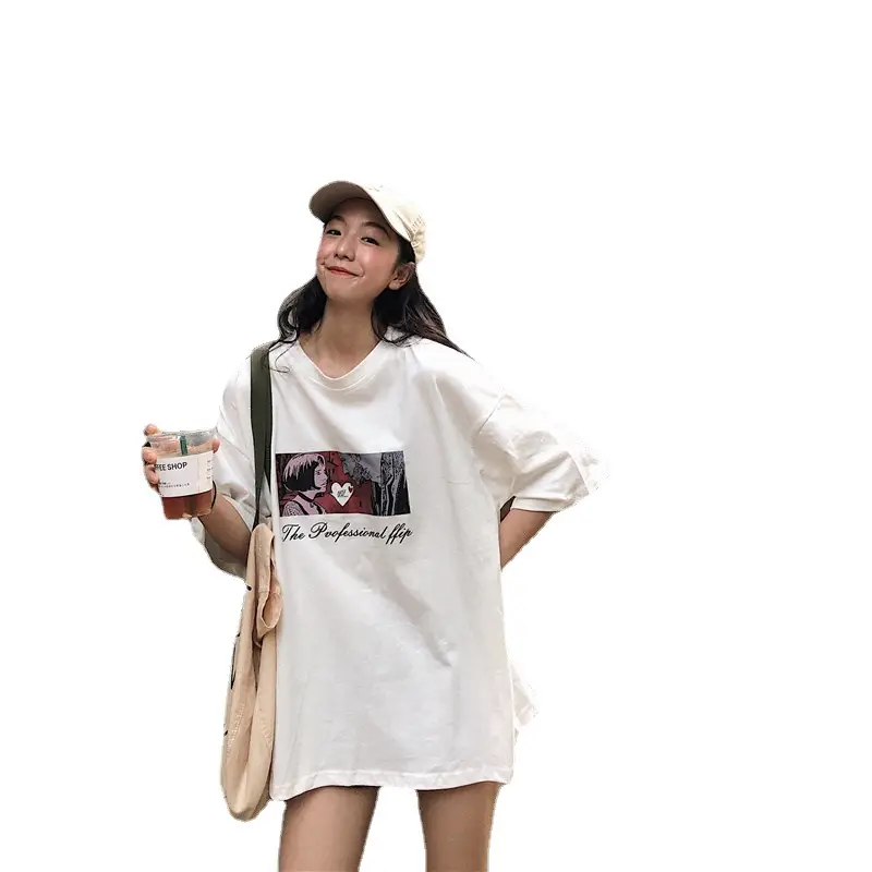 Women Loose Fit White T-Shirt 2025 Summer Harajuku Style - Image 6