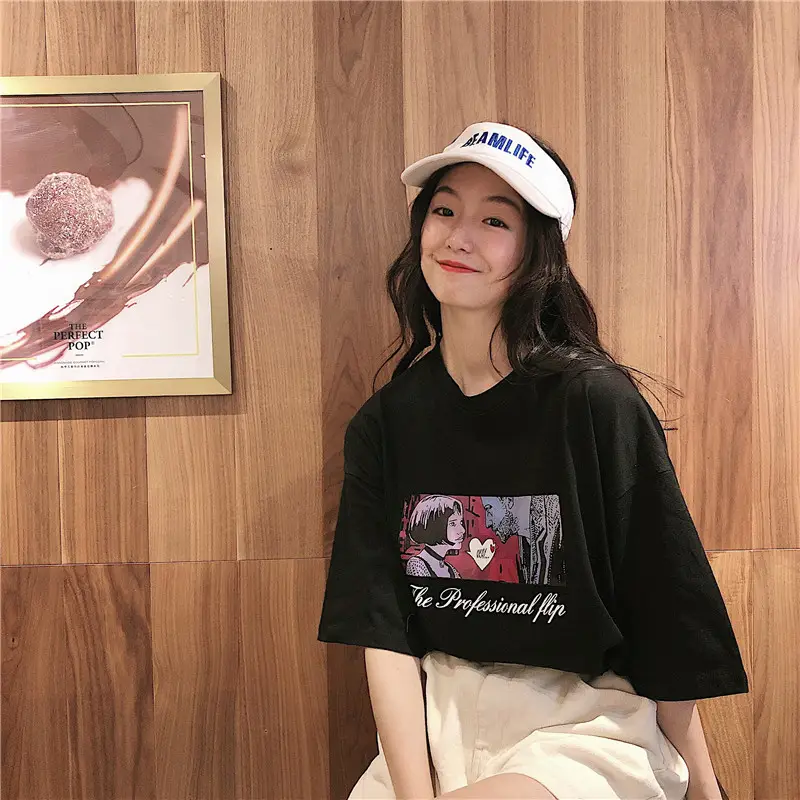 Women Loose Fit White T-Shirt 2025 Summer Harajuku Style — feature 12