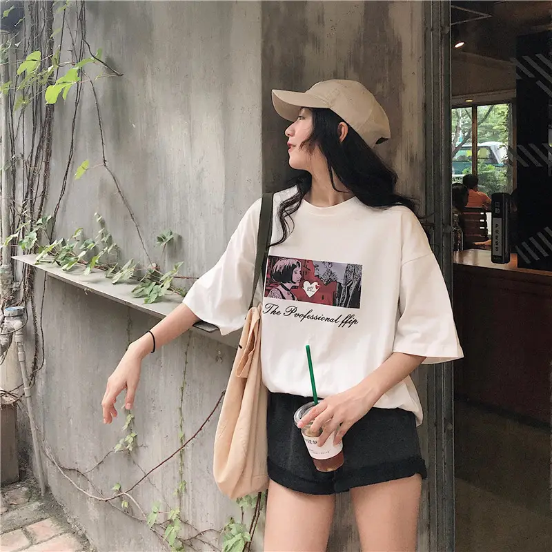Women Loose Fit White T-Shirt 2025 Summer Harajuku Style — feature 14