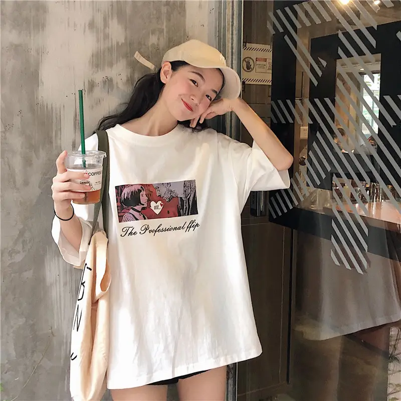 Women Loose Fit White T-Shirt 2025 Summer Harajuku Style — feature 19