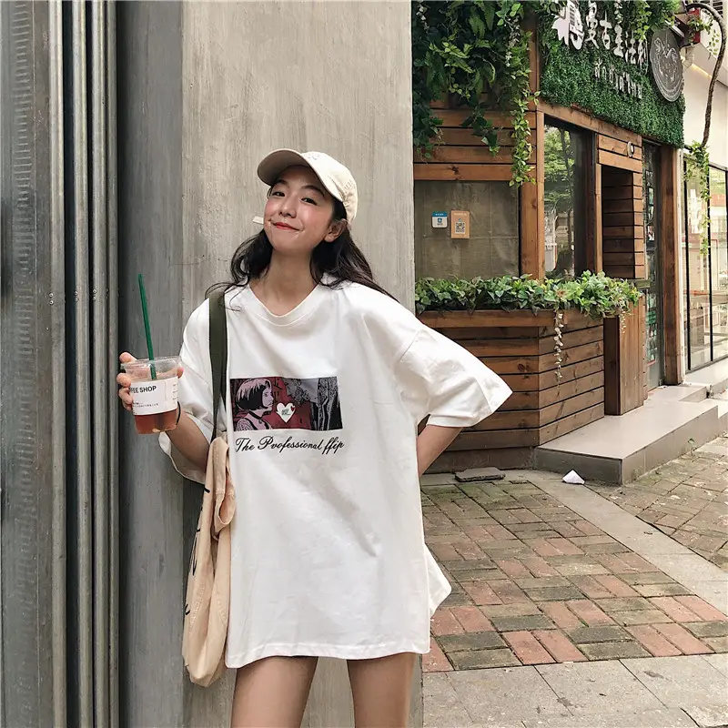 Women Loose Fit White T-Shirt 2025 Summer Harajuku Style — feature 20