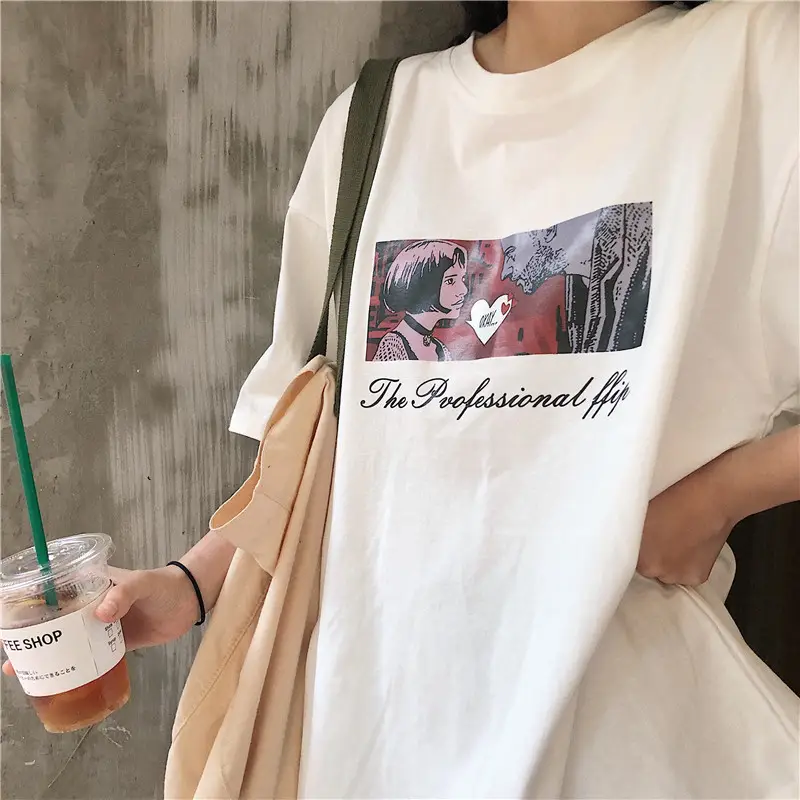 Women Loose Fit White T-Shirt 2025 Summer Harajuku Style — feature 22