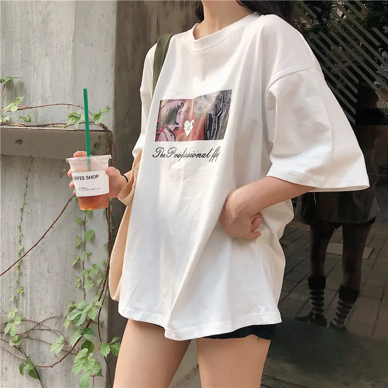 Women Loose Fit White T-Shirt 2025 Summer Harajuku Style — feature 24