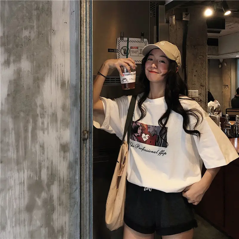 Women Loose Fit White T-Shirt 2025 Summer Harajuku Style — feature 25