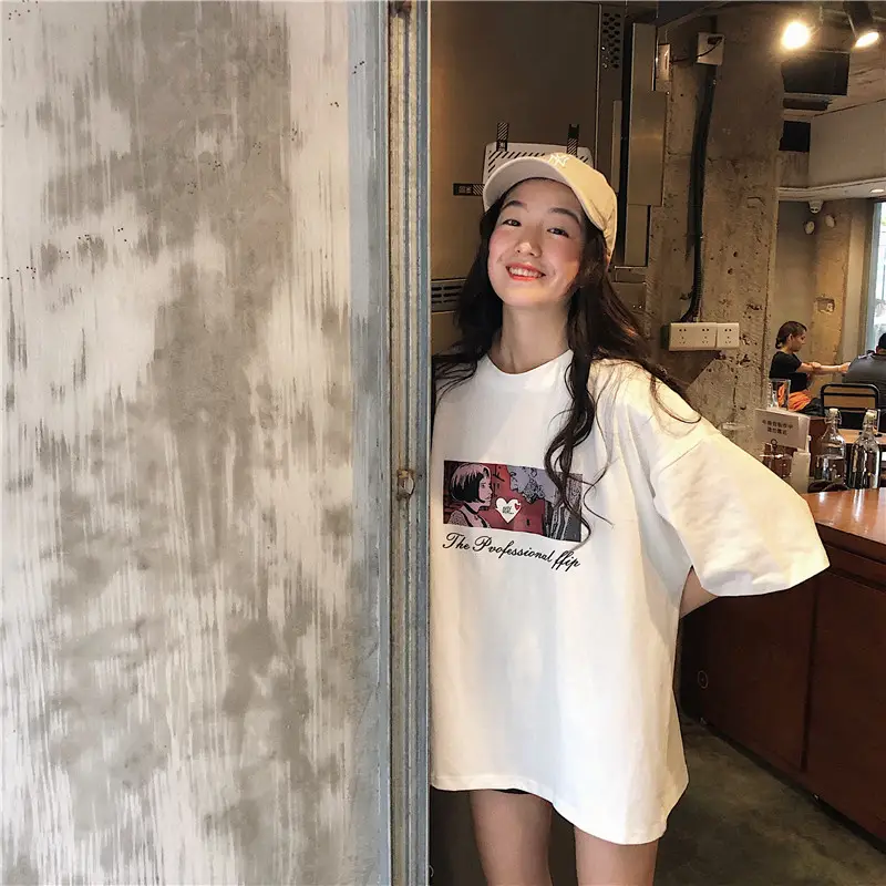 Women Loose Fit White T-Shirt 2025 Summer Harajuku Style — feature 26