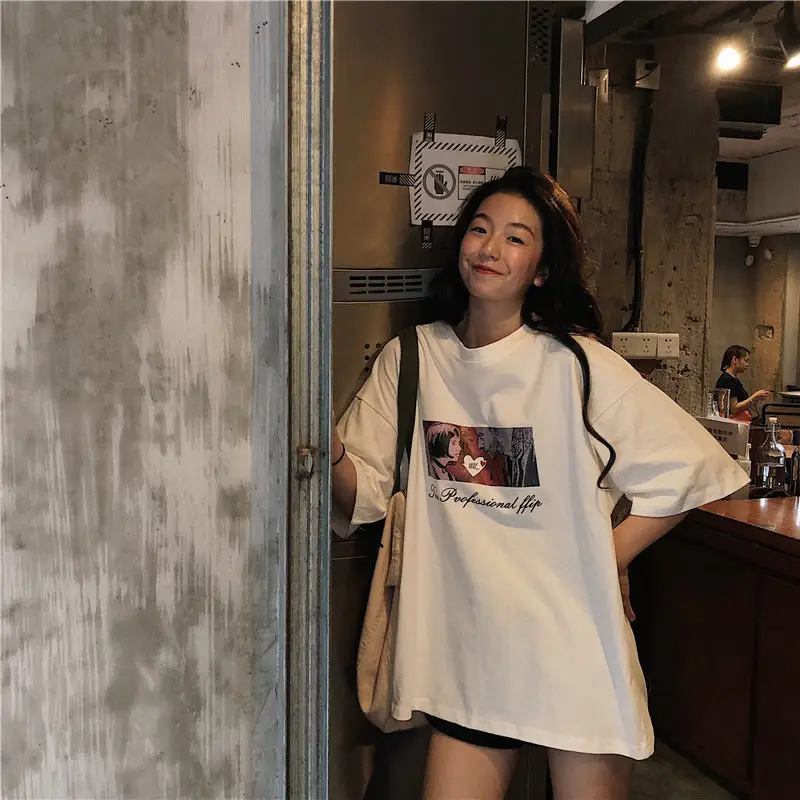Women Loose Fit White T-Shirt 2025 Summer Harajuku Style — feature 28