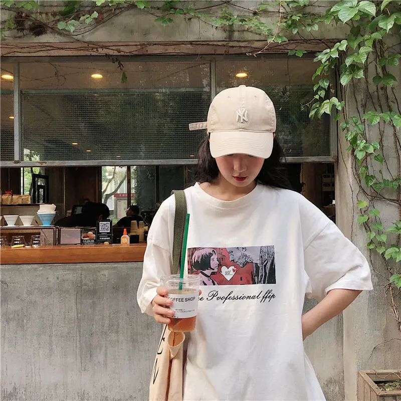 Women Loose Fit White T-Shirt 2025 Summer Harajuku Style — feature 29