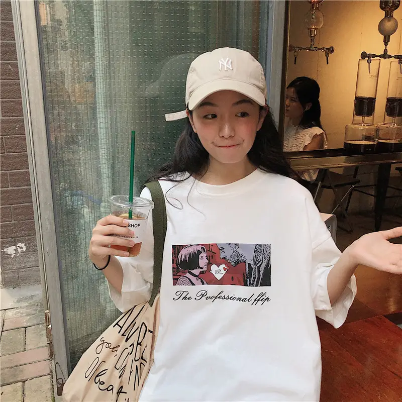 Women Loose Fit White T-Shirt 2025 Summer Harajuku Style — feature 31