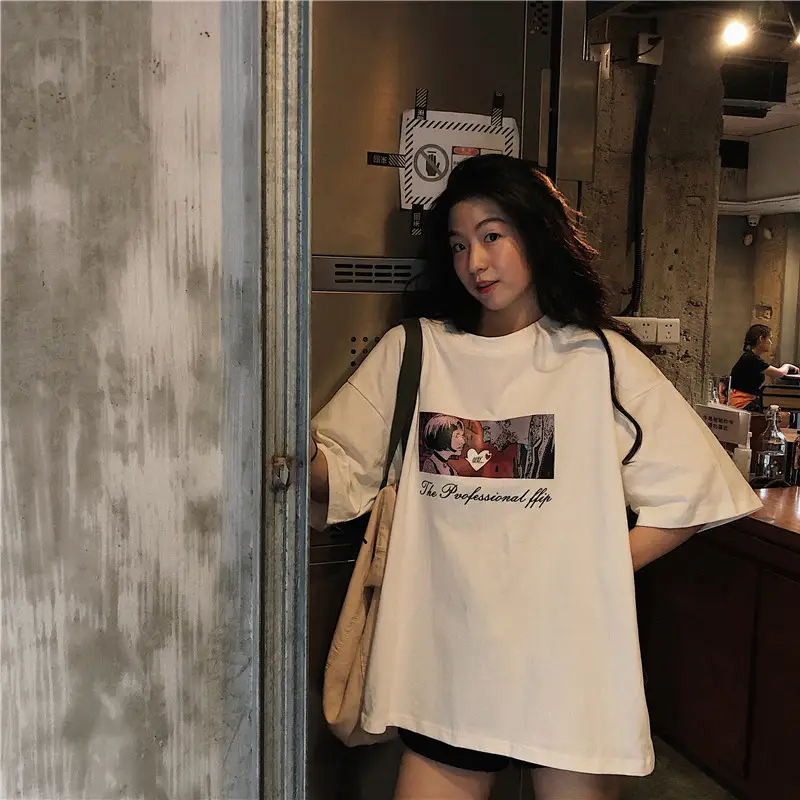 Women Loose Fit White T-Shirt 2025 Summer Harajuku Style — feature 33