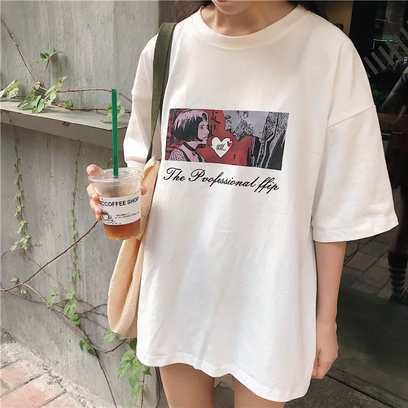 Women Loose Fit White T-Shirt 2025 Summer Harajuku Style — feature 34