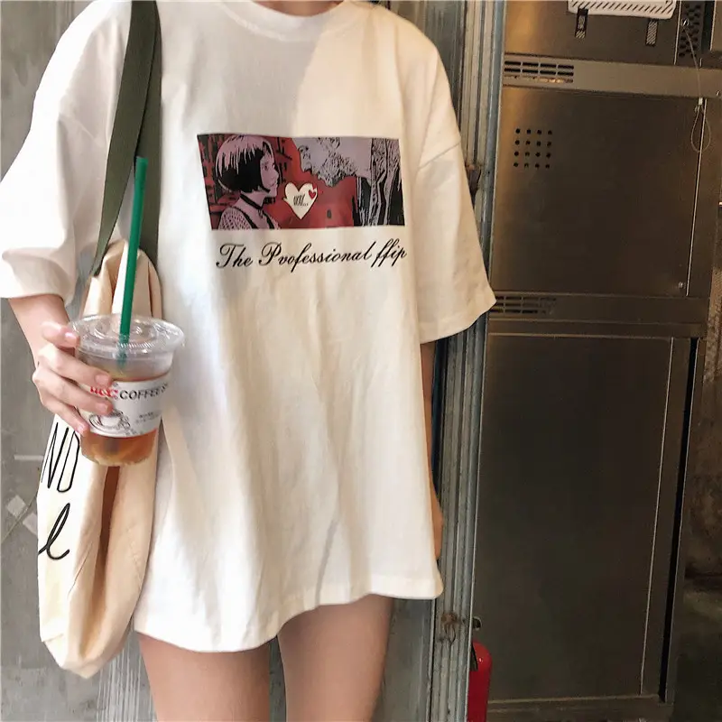 Women Loose Fit White T-Shirt 2025 Summer Harajuku Style — feature 40