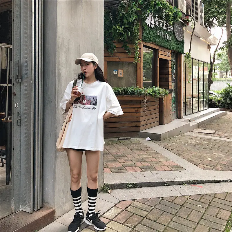 Women Loose Fit White T-Shirt 2025 Summer Harajuku Style — feature 41