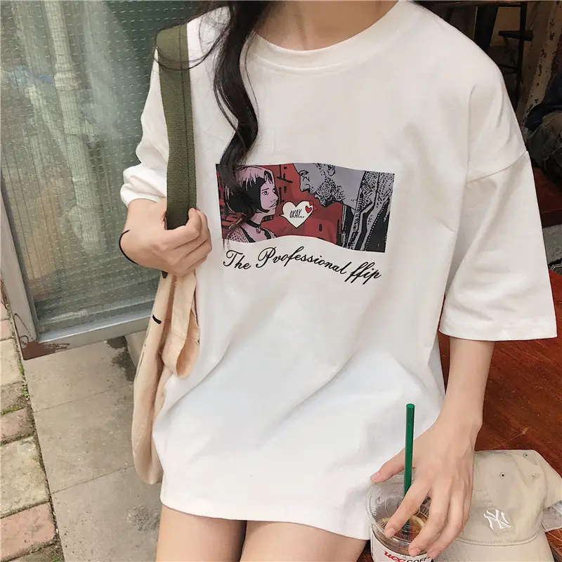 Women Loose Fit White T-Shirt 2025 Summer Harajuku Style — feature 47