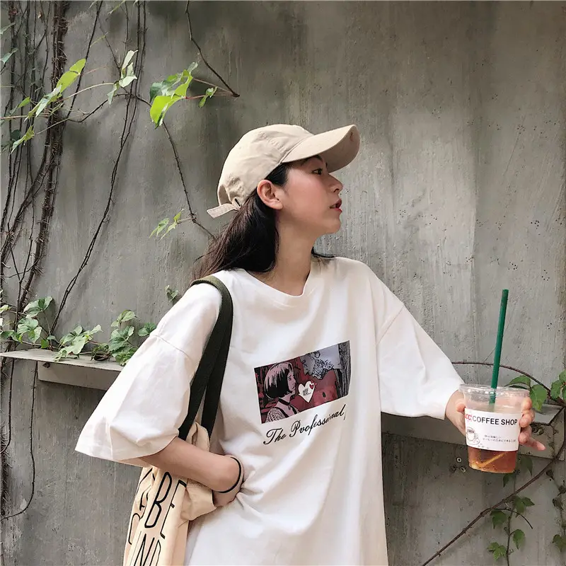 Women Loose Fit White T-Shirt 2025 Summer Harajuku Style — feature 49