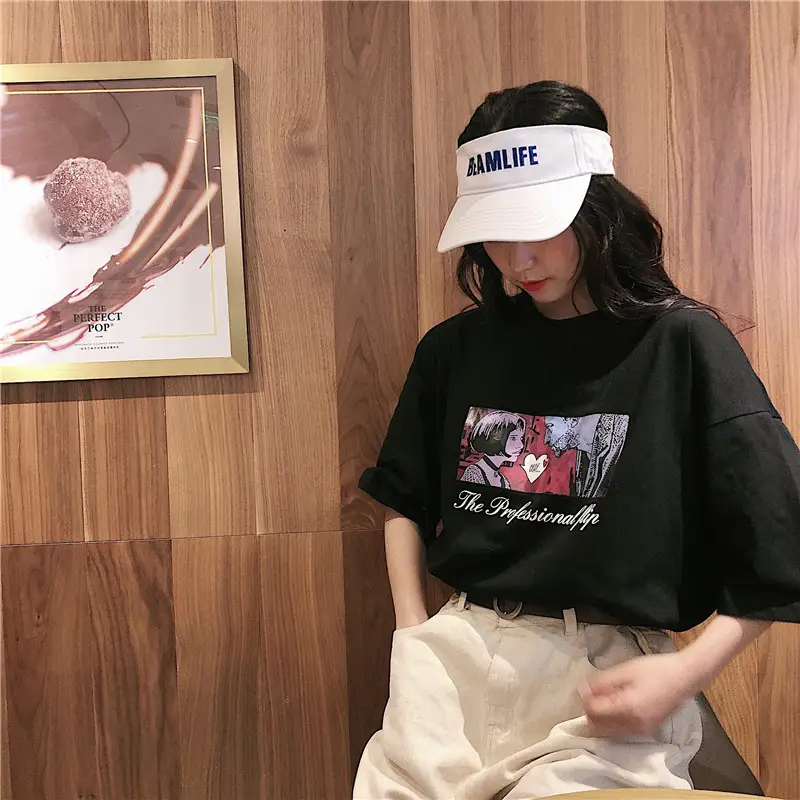 Women Loose Fit White T-Shirt 2025 Summer Harajuku Style — feature 5