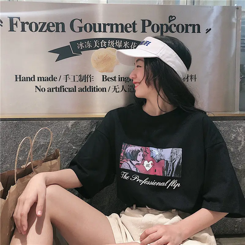 Women Loose Fit White T-Shirt 2025 Summer Harajuku Style — feature 7