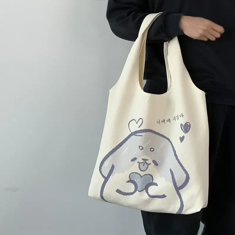 Cute Korean Cat Canvas Shoulder Bag Large Capacity — feature 18