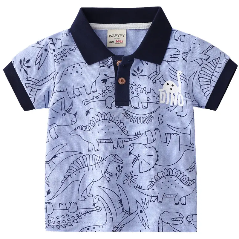 2025 Boys Navy Striped Polo T-Shirt Baby Korean Style - Image 9