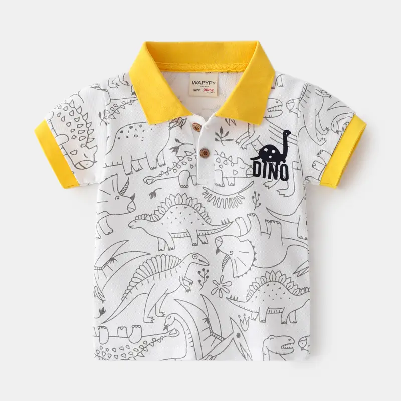 2025 Boys Navy Striped Polo T-Shirt Baby Korean Style - Image 3