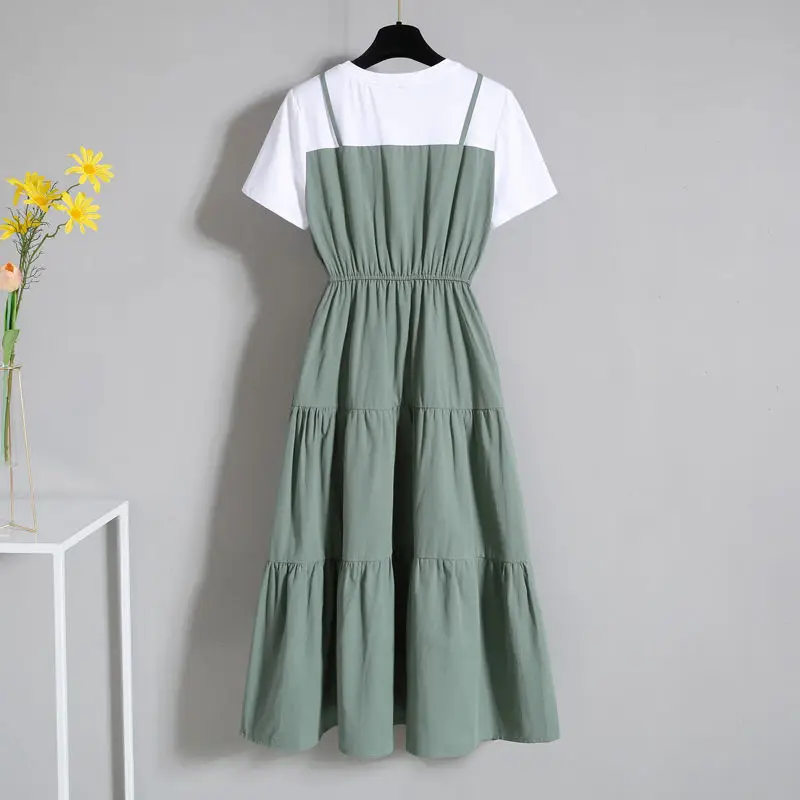 Black Faux Silk Korean Style Dress for Plus Size Women — feature 19