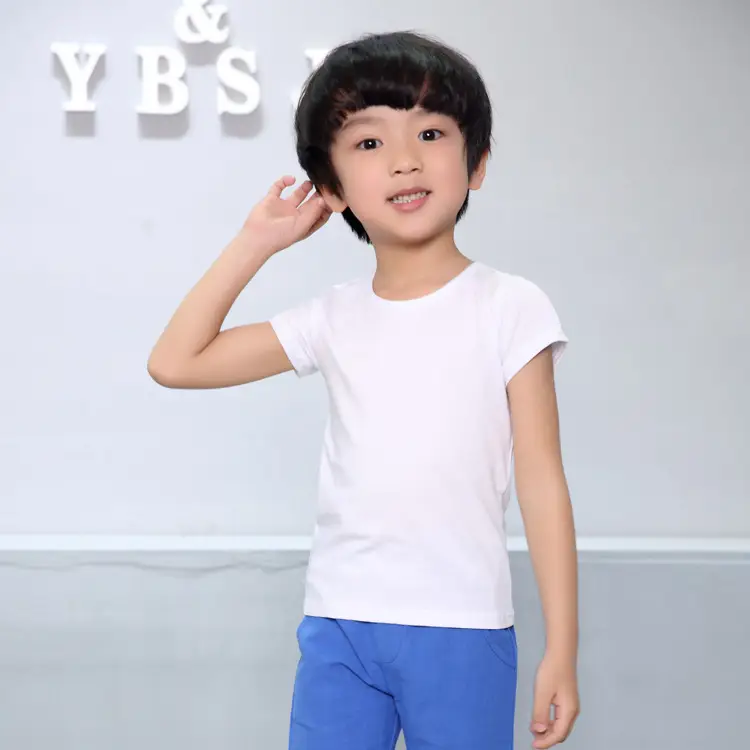 2024 Boys Cotton T-Shirt Black White Kids