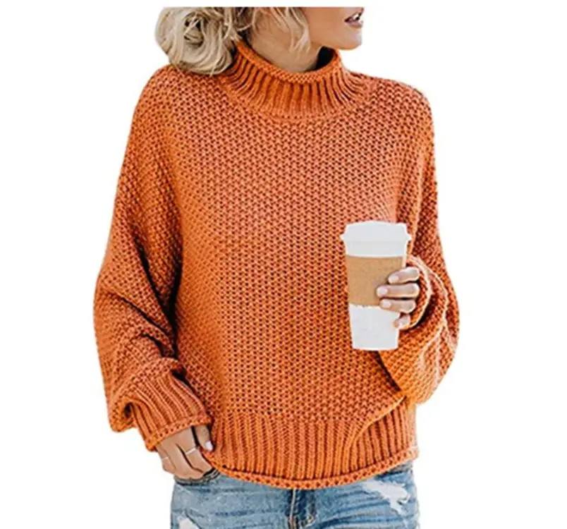 Women Turtleneck Sweater Purple Large Size - Image 7