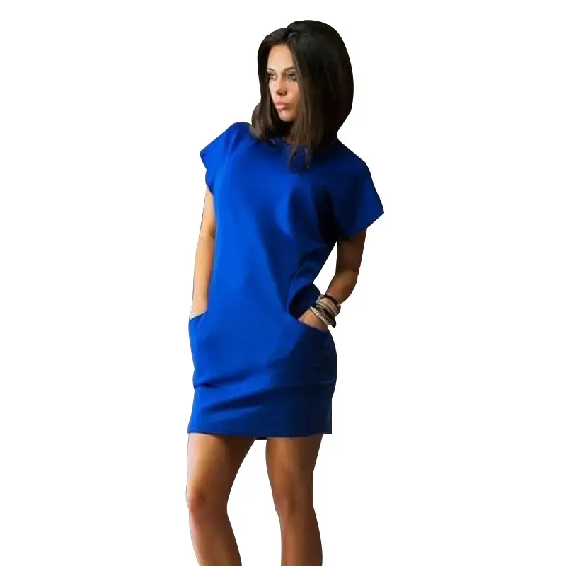 2020 Summer Slim Fit Cross Border Dress Blue Red Black