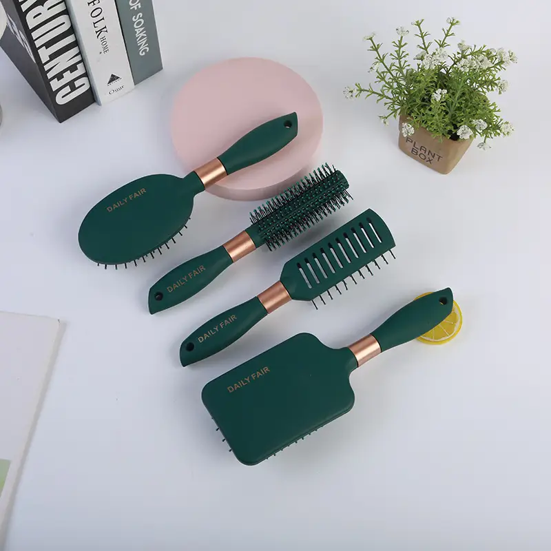 Dark Green Massage Hair Comb with Negative Ion & Air Bag - Image 2