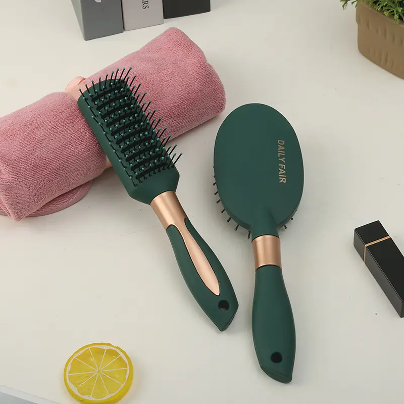 Dark Green Massage Hair Comb with Negative Ion & Air Bag - Image 3