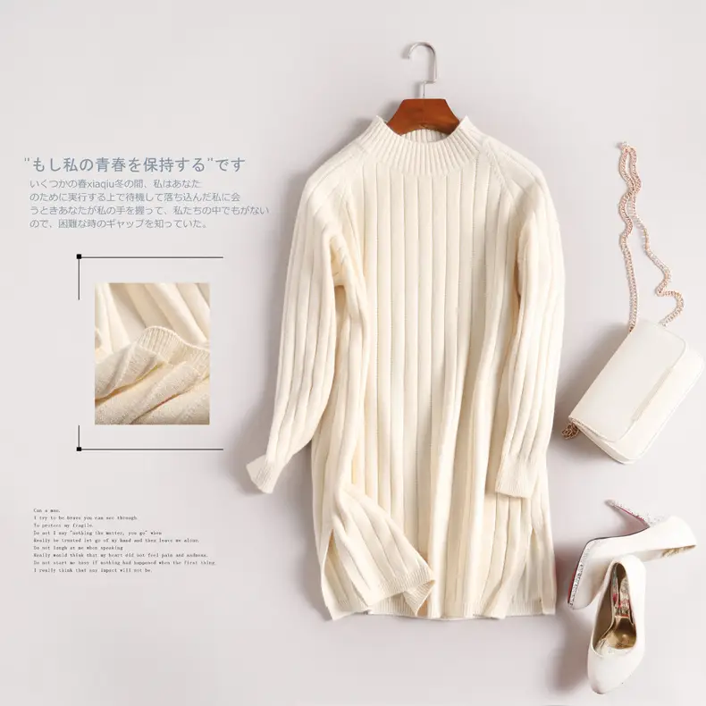 Black Long Sleeve Knitted Sweater Coat for Women — feature 6