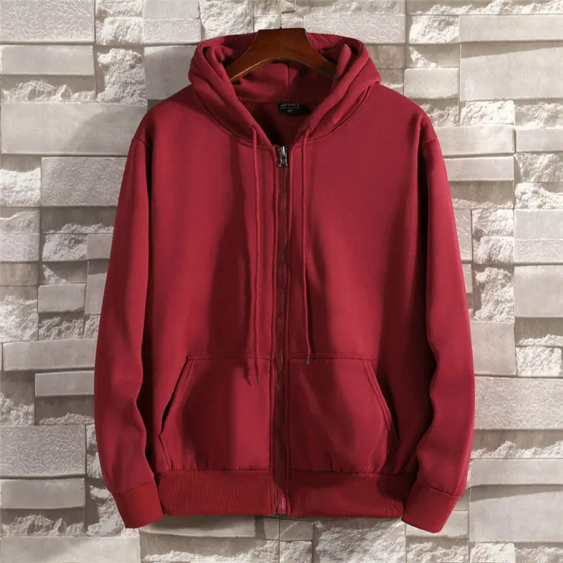 Grey Zipper Hoodie for Men Women Fleece Lined - Image 6