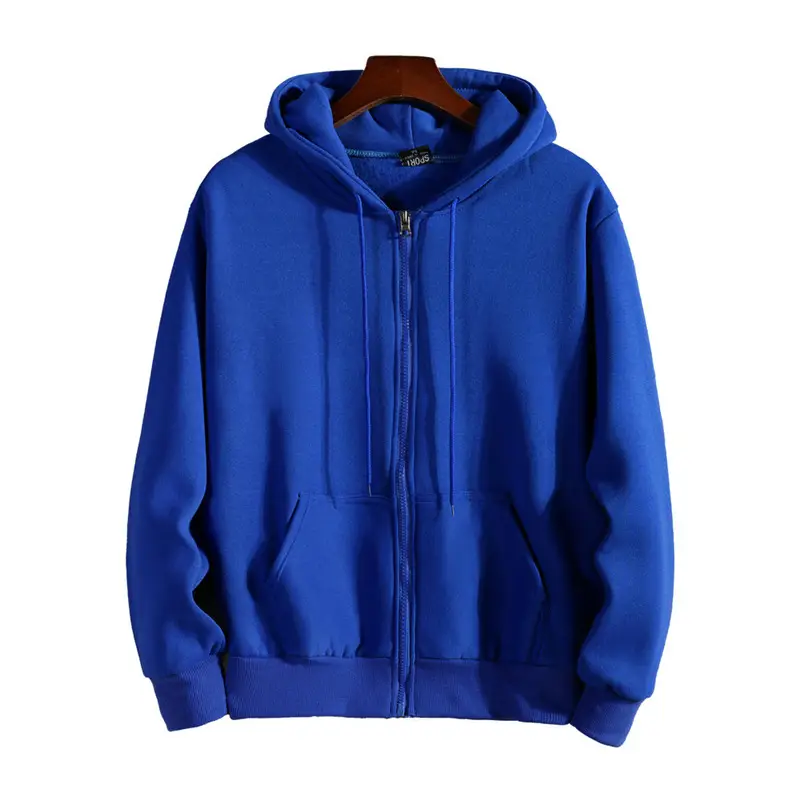 Grey Zipper Hoodie for Men Women Fleece Lined - Image 7