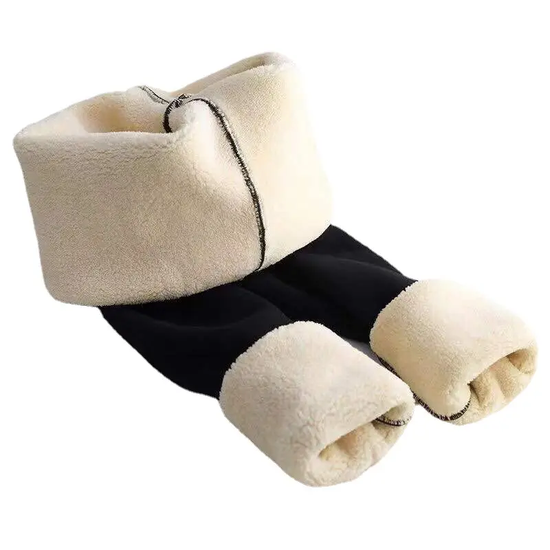 Women's Fleece Lined Warm Leggings with Leather Label - Image 8