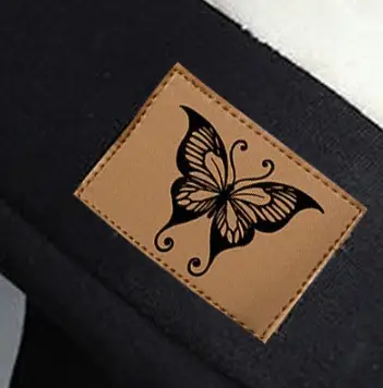 Butterfly leather label Gray (lambswool)