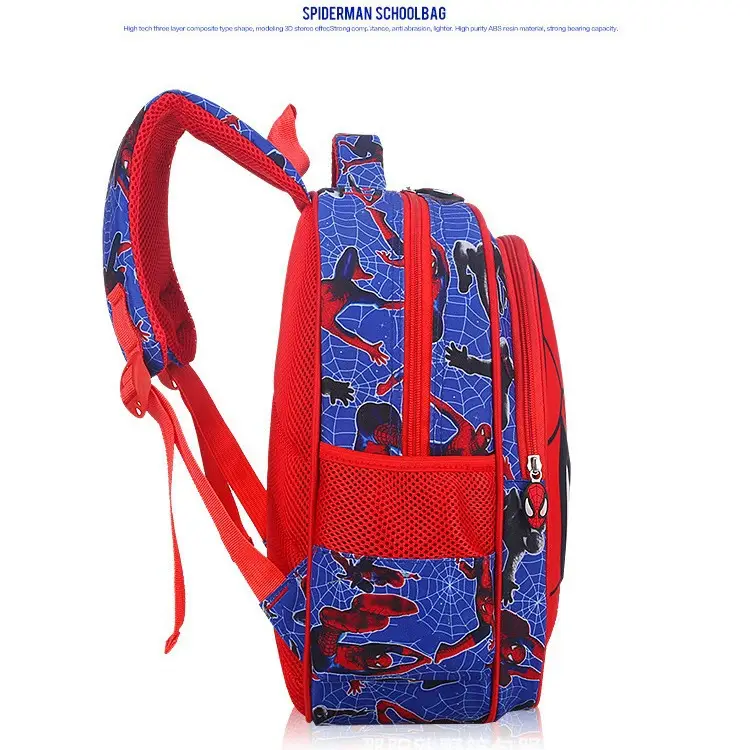 Elementary School Student Schoolbag Boy Backpack Spider Facial Makeup Kindergarten Schoolbag 1-3-6 Grade Cartoon Schoolbag 3D Model