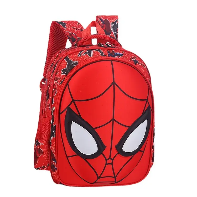 Elementary School Student Schoolbag Boy Backpack Spider Facial Makeup Kindergarten Schoolbag 1-3-6 Grade Cartoon Schoolbag 3D Model
