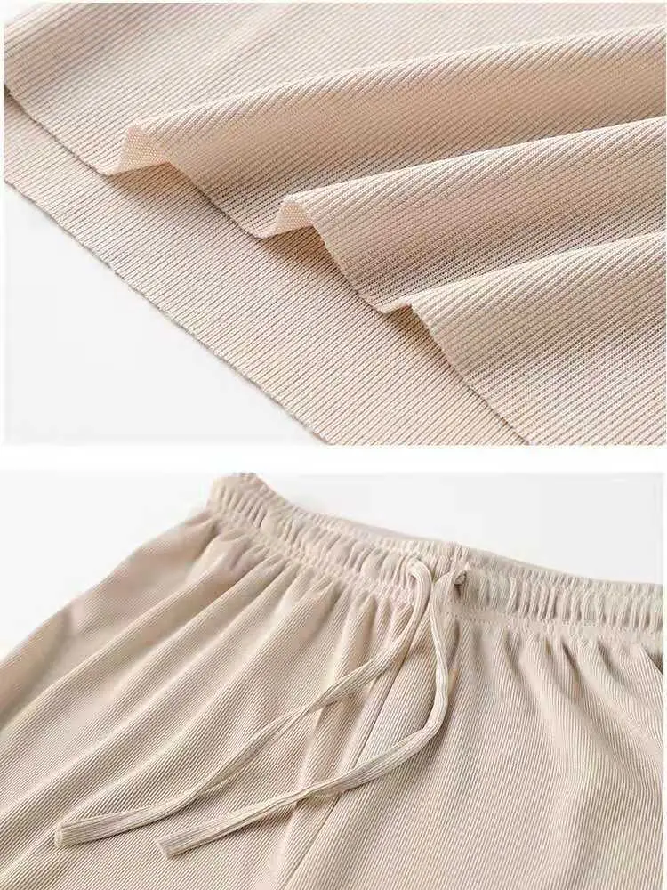 Women Pink Wide Leg Pants Summer High Waist Slimming — feature 5