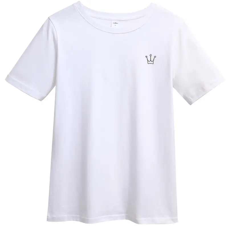 Women Cotton Round Neck T-Shirt Light Purple Loose Fit - Image 20