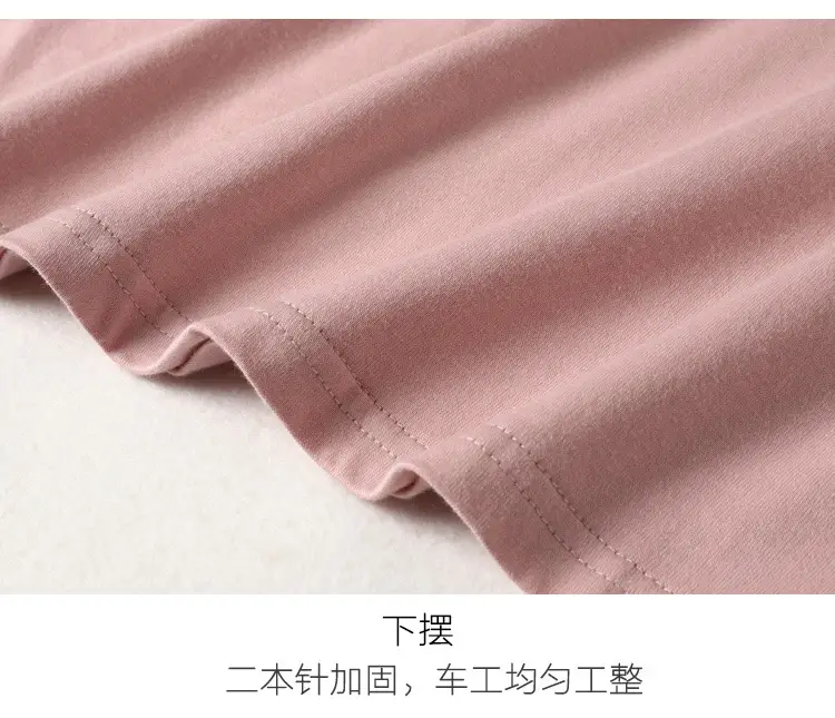 Women Cotton Round Neck T-Shirt Light Purple Loose Fit — feature 42