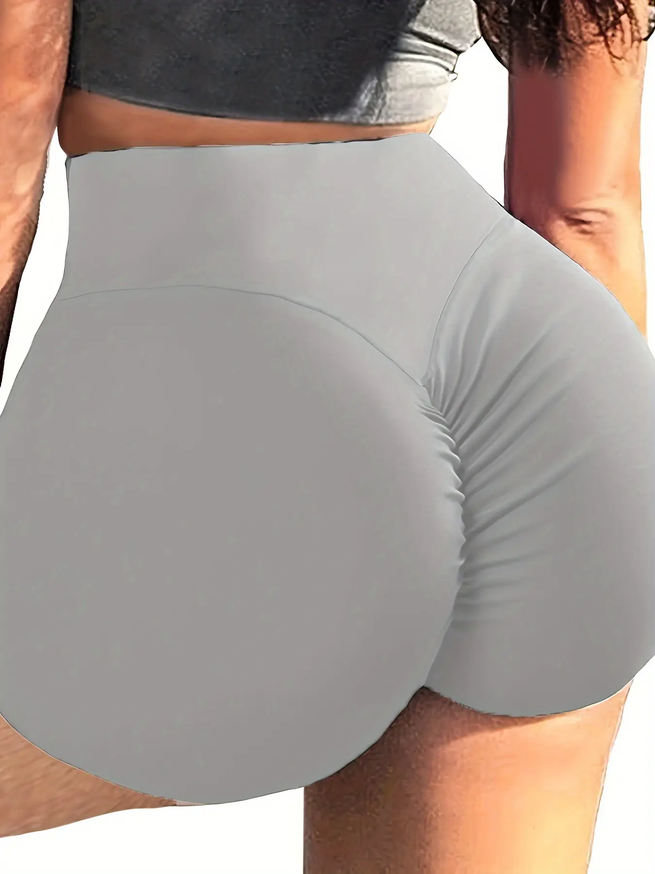 Honeycomb Jacquard Hip Bubble Shorts Plus Size Stretch Yoga Pants