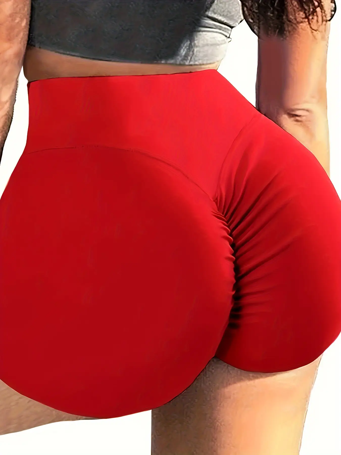 Honeycomb Jacquard Hip Bubble Shorts Plus Size Stretch Yoga Pants