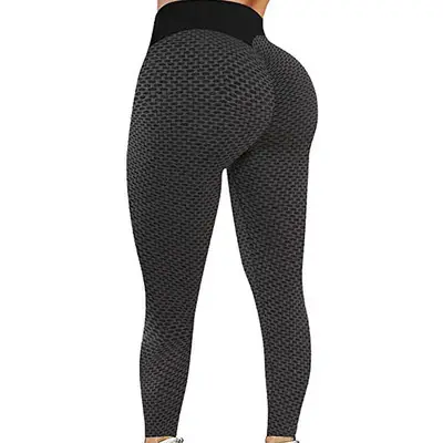 Peach Jacquard Butt Slim Yoga Pants High Waist